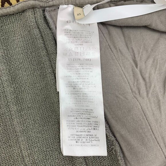 Gucci Grayish-Green Cotton Drawstring Sport Pants With Side Logo Taping XS - Picture 2 of 7